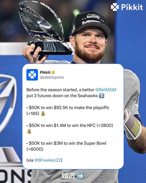 You won’t see a better season long future than this 👏

#nfl #seattleseahawks #seahawks #superbowl