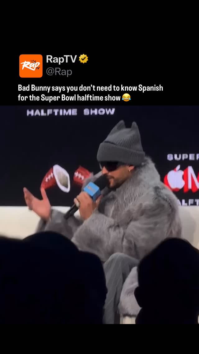 #BadBunny says you just need to know how to dance to enjoy the Super Bowl halftime show😂🕺