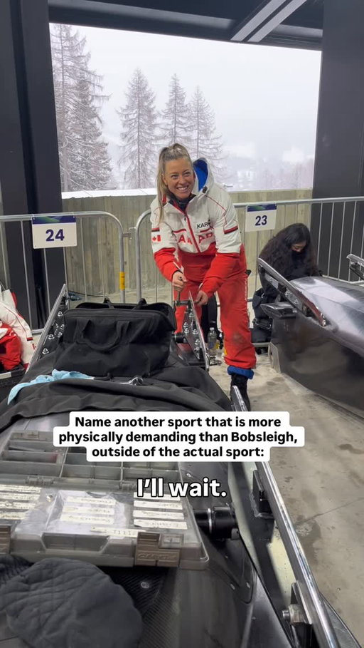 We work, and we work, and we laugh, and we work some more 👍😅
.
. 
I honestly can’t think of a sport that is more work than Bobsleigh to actually perform the sport. Correct me if I’m wrong?? 🧐
.
And NO ONE warned me! 🤨😉
.
#bobsleigh #wintersport #winterolympics #teamcanada