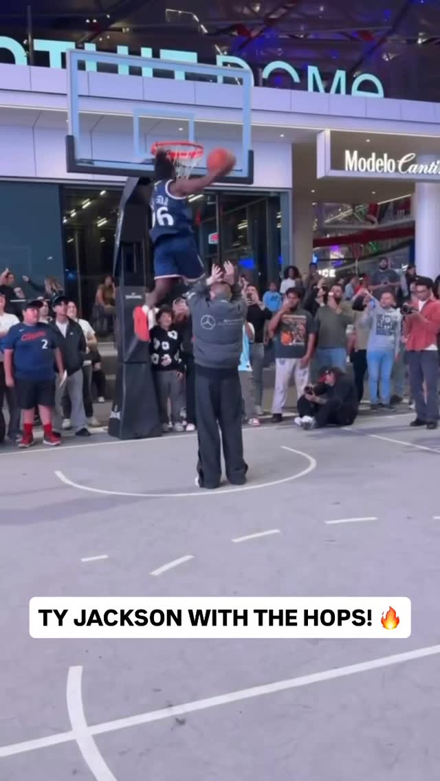 🤯 @tyy2.0 jumped over @theprofessor at the Pre All-Star Dunk Contest! Watch @att Slam Dunk as part of NBA All-Star Saturday, Feb. 14 starting at 5pm/et on NBC and Peacock.