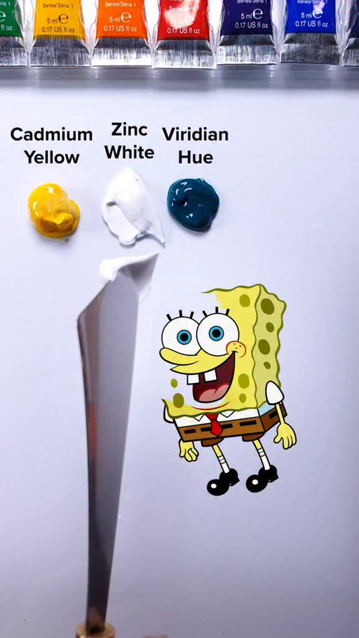 Color Mixing Challenge #art #painting #asmr #colormixing #spongebob