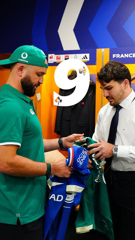 9⃣’s family.
@antoinedupont9 🤝 @jamisongpark 🇫🇷☘️
#FRAIRL #XVdeFrance