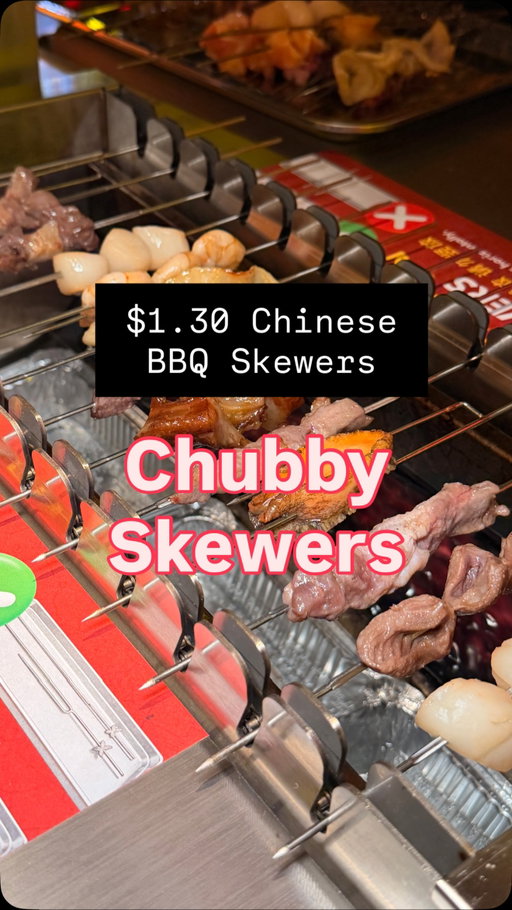 Checked out the newest location for @chubbyskewersnyc in Flushing! They’re known for their $1.30 Chinese BBQ skewers which even includes Wagyu beef!!

Most skewers are $1.30 with some premium ones being $2.60. However if you get their membership the skewers are reduced to $1 & $2 each. For the most part, majority of the skewers are $1.30 from my observation. 

All of the skewers are prepared fresh throughout the day and I loved the huge variety they had ranging from beef, chicken, pork, seafood, and veggies.

If you want a break from skewers, you can also order from their several hot dishes that are all made to order. I tried out their garlic vermicelli scallops, sweet and sour fried pork, and garlic roasted eggplants. 

Personally I enjoyed the experience here and definitely can’t wait for my next visit. My favorite skewers were the baby scallop, chicken skin, and the black pepper Wagyu rib.
#eatingwithblim #chinesebbq #bbqskewers #flushingeats #nyceats