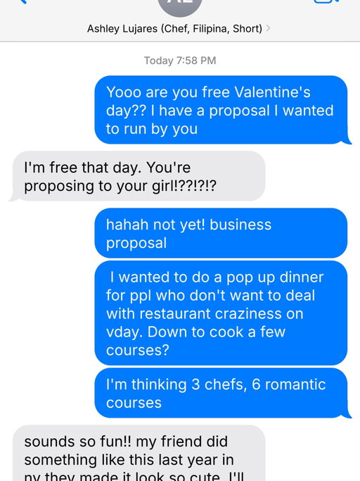 Still no Valentines Day reservations? Dread filling your heart instead of love as you think about another extremely overhyped, overpacked restaurant on the busiest day of the year? Do something different this year with a six-course dinner cooked by three of the Boston area’s best Asian pop up chefs. Seated at intimate communal tables, supper club style, in a chill loungy atmosphere amongst friends, loved ones, and the boston Asian food community. 

Tickets in bio 🎟️

Food by
@chefashleylujares of @mangotaoyum 
@veorobert of @phaengandphiu 
@r0n.sh and @jessyandcat of @theosplayground24 @lanikaisushi 

Drinks by 
@_courtneymoy of @goodneighborboston 
@justgander of @cloudandspirits