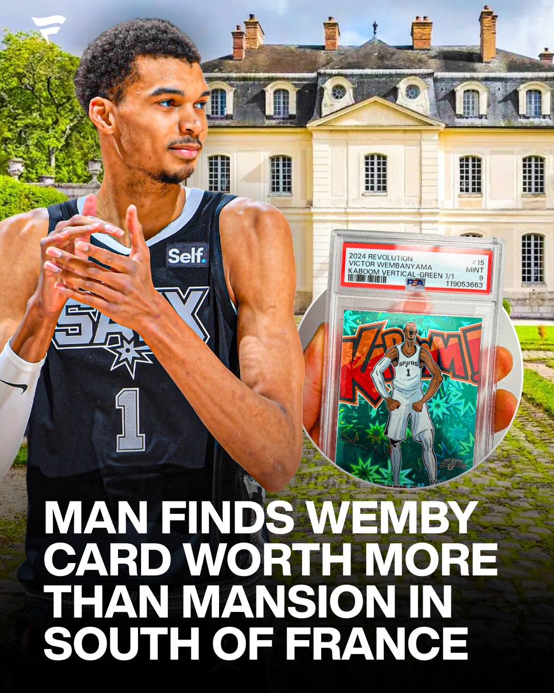 One of Wemby’s best cards in existence just surfaced in our auction 👀

Last June, a collector posted a picture of one of the year’s biggest cards, a 1-of-1 Green Victor Wembanyama Kaboom.

Seven months later, it has officially resurfaced and is open for bidding in our Premier Auction.

The auction opened 2 hours ago, and already has a bid for $48,000. 

How much do YOU think it sells for? 🤔