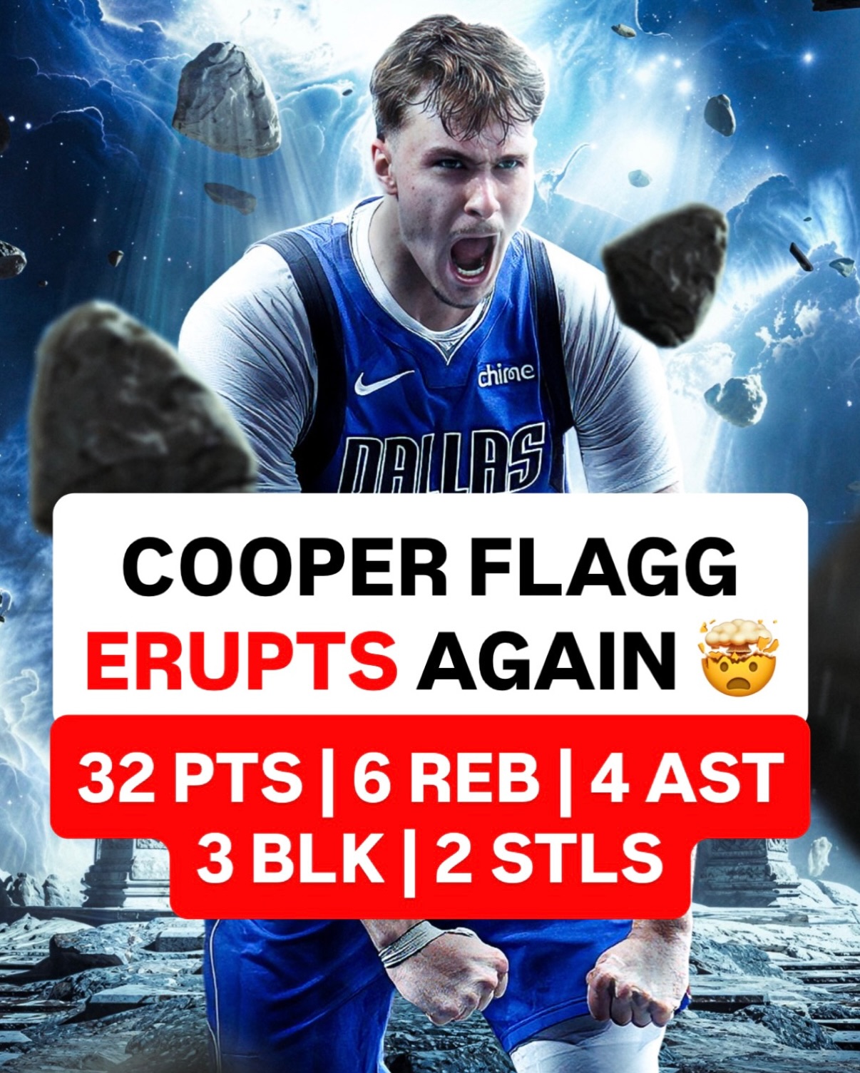 COOPER’S 4TH STRAIGHT 30 BALL 😤🔥
Cooper Flagg finished with 32 PTS, 6 REB, 4 AST 3 BLK and 2 STL as the Mavericks fall to the Spurs 123-135! 😔

Give Cooper a GRADE for his performance tonight 📊

#CooperFlagg #NBA