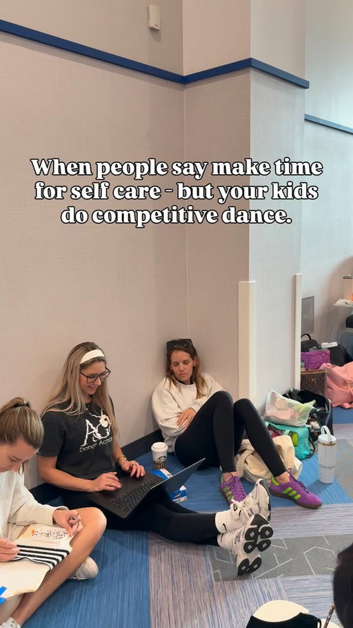 Somehow I survive on snacks, coffee, and stolen naps. 

Cheers to comp season kicking off today! 

Tag a parent who’s living this life every weekend! 

Who else has perfected the corner-nap technique?

#TravelSportsParent #ParentLife #RelatableParents #MomLife #dancemom