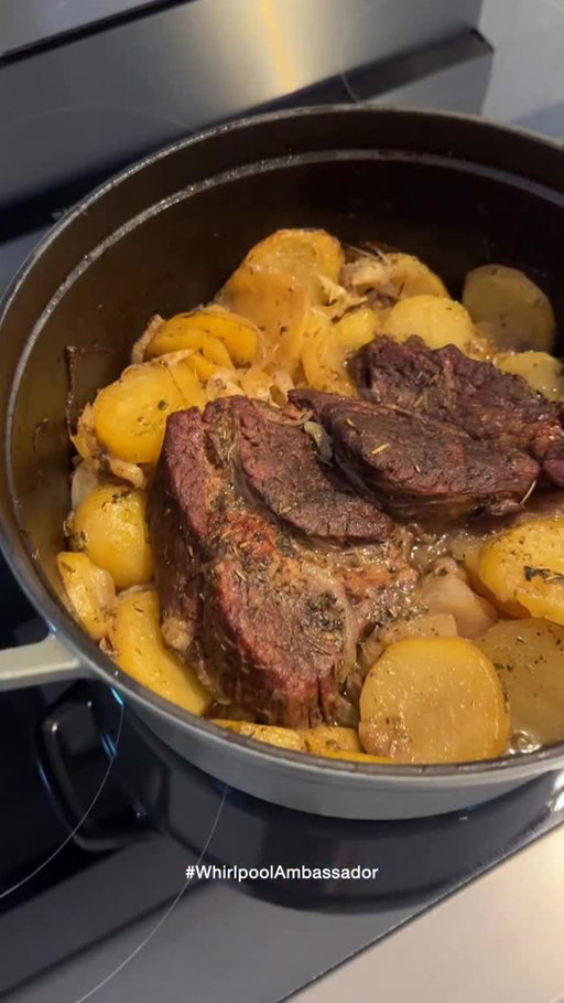 From Sunday dinners to weeknight meals, my Whirlpool® Smart Range with Air Cooking Technology makes it simple to cook, clean, and relax.. #ad

This cozy pot roast has become our weeknight favorites — tender beef, golden potatoes. What’s your go-to comfort meal this time of year? Drop it below! ⬇️

Head to my link in bio to learn more about my favorite range from @whirlpoolusa 🤍 #WhirlpoolAmbassador 

Ingredients:
• chuck roast (note the weight, it determines cooking time)
• 4-6 potatoes, sliced
• 2 onions, chopped
• 5 garlic cloves, peeled and smashed
• optional: 1 tomato, shredded with skin removed
• ½ c. bone broth
• ¼ c. red wine
• extra virgin olive oil, salt, pepper

Method:
• Preheat oven to 325°F
• Heavily season the roast on all sides with olive oil, salt, pepper, and spices of choice 
• In a bowl, toss the potatoes, onions, garlic, and tomato with olive oil, salt, and pepper
• Place the veggies in an oiled Dutch oven and set the roast on top
• Pour in the bone broth and wine
• Cover and roast for 1 hour per pound of chuck (e.g., 1.8 lb → 1 hr 50 min)
• Once done, raise the oven temperature to 425°F, roast uncovered for 15 mins to brown the edges, and ENJOY!