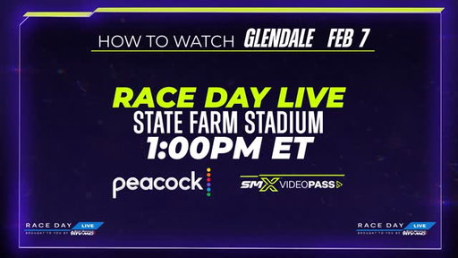 Catch Race Day Live with Justin Brayton and Adam Cianciarulo as we gear up for Round 5 at Glendale.⁣
⁣
📍Glendale - State Farm Stadium⁣
⌚1:00 PM ET⁣
📺 Peacock & SMX VideoPass⁣
⁣
#SMX #SupercrossLIVE #RaceDayLive #Glendale