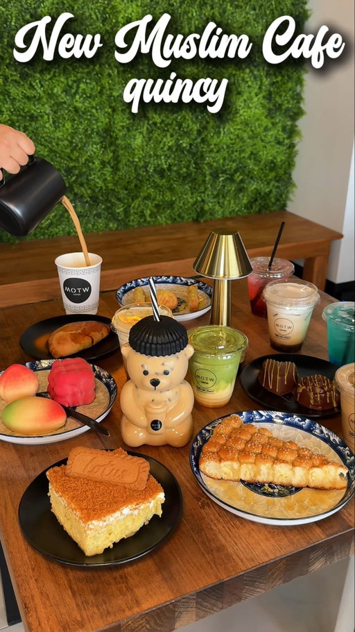 ☕️ NEW MUSLIM CAFE ☕️

There’s a new cafe coming to Quincy just south of Boston! @motw.quincy is the perfect spot for coffee, matcha, dessert, and savory bites. 
Their grand opening is 2/7 with a $1 small latte special all say and they have a ton of parking, snow plowed and all🤭

Our favorites were the Yemeni Chai, Brown Sugar Shaken, Pistachio latte with pistachio cold foam, Date cardamon, Strawberry hibiscus refresher, raspberry refresher, and the mango matcha. Also the Spanish coffee in the MOTW exclusive cup 🧸🤎

MOTW Coffee & Pastries Quincy
279 Willard St Quincy MA 02169

#boston #cafe #massachusetts #bostonfood #quincy