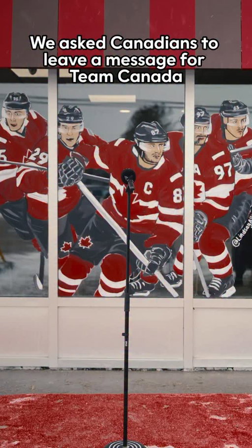 Hey @teamcanada, here are some special messages from home 🇨🇦🎤

Cheer on Team Canada by picking up our Team Canada Hockey Cards at your local Tims while supplies last!