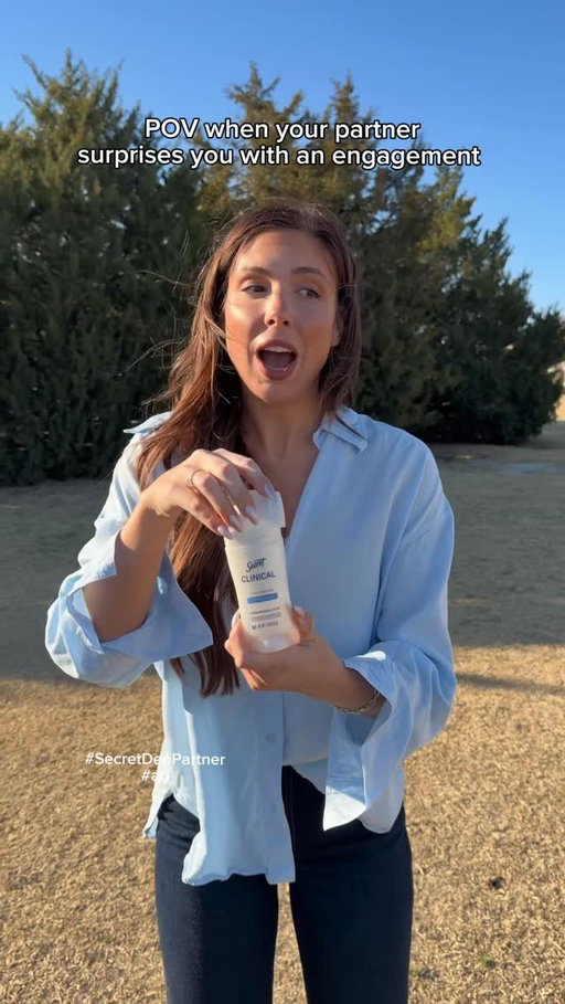 #ad #SecretDeoPartner It’s a good thing @secretdeodorant has you covered for the most surprising events! 😉💍 #comedy #couplescomedy #engagement