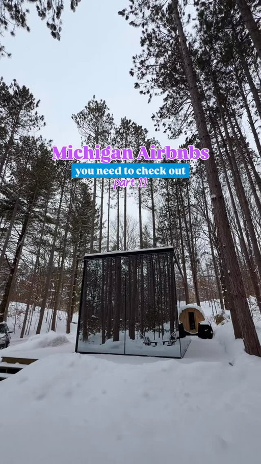 Have you heard that @glampmichigan now has Michigan’s first two mirror houses?! This is the perfect place for a week escape in northern Michigan. Tucked away in the woods, surrounded by snow falling all around you, this place just feels magical 🥹 Perfect for couples or a solo retreat if you just need some time to recharge like me! 

Their amenities are top tier:
-private sauna
-private hot tub
-cold plunge
-heated floors (I was actually blown away by this because I’ve never experienced it but WOW 🤩)
-kitchenette 
-waterfall shower 
-black stone grill
-fire pit and hammock set up

And it’s the prime location for exploring so many places nearby:
-Skiing at Crystal Mountain 
-Frankfort (cute Michigan beach town + Point Betsie Lighthouse)
-Benzonia (food and coffee)
-Arcadia lookout 
-Beulah (great breweries)
-Ironfish distillery 
-Sleeping Bear Dunes
-Crystal Lake
-Lake Michigan

#glampmichigan #puremichigan #airbnbs #glampdomes 

Places to stay in Michigan | Michigan Airbnbs | northern Michigan stays | luxury domes | northern Michigan Airbnbs | Michigan bucket list | Benzonia