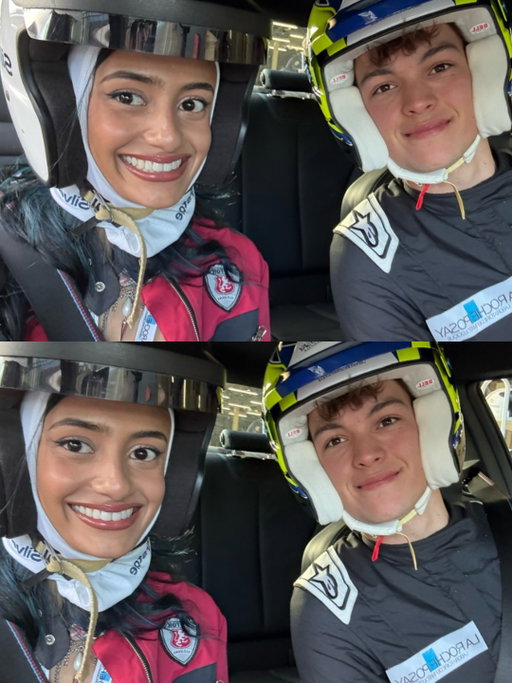On track selfie @olliebearman !! Thank you @larocheposay for having me 💙 #f1 #olliebearman