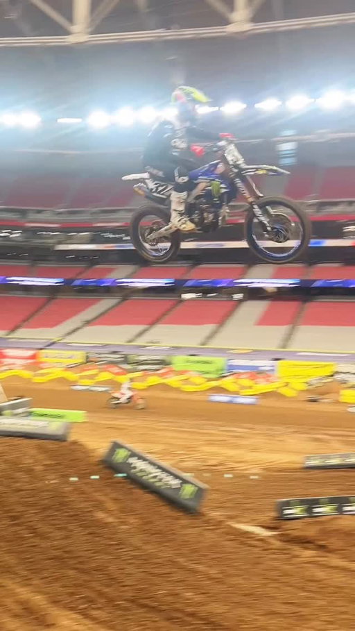 @justincooper_32 ain’t scared to break out this big quad during press day in Glendale👀 @supercrosslive