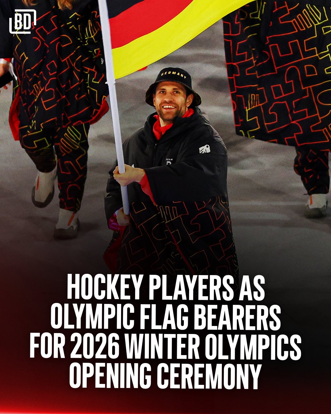 A bunch of hockey players represented their countries as flag bearers at the #MilanoCortina2026 opening ceremony 🙌🔥