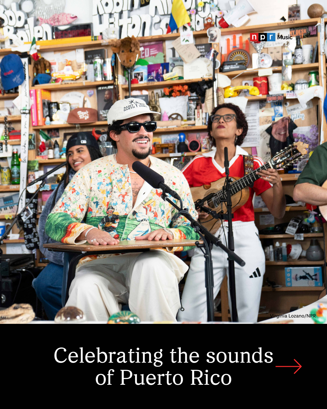 #tinydesk •In the lead-up to @badbunnypr's Super Bowl halftime Show, we're celebrating the sounds of Puerto Rico. Tap the link in our bio for a playlist of some of our fav artists from the island at the Tiny Desk 🇵🇷♥️