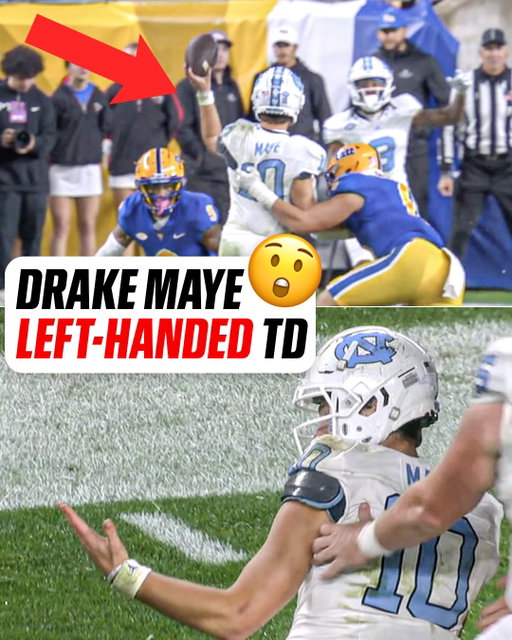 Drake Maye staring at his left hand after throwing the TD was TUFF 🥶
