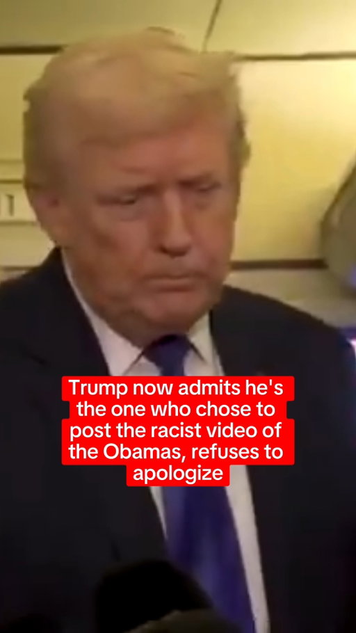 Reporter: The WH says a staffer sent that video. Are you going to fire the staffer? 

Trump: No. I looked at it. I didn’t see the whole thing. I gave it to the people, they posted it. 

Reporter: Are you going to apologize?

Trump: No, I didn’t make a mistake.