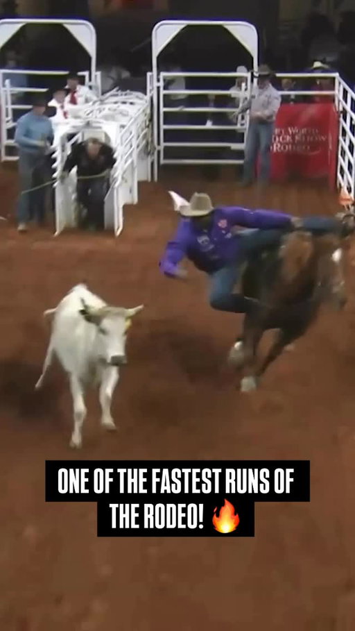The first steer wrestler out tonight, Landris White set the tone with one of the fastest runs we’ve seen this year at the Fort Worth Stock Show & Rodeo, clocking a 3.6 to punch his ticket to tomorrow’s finals!