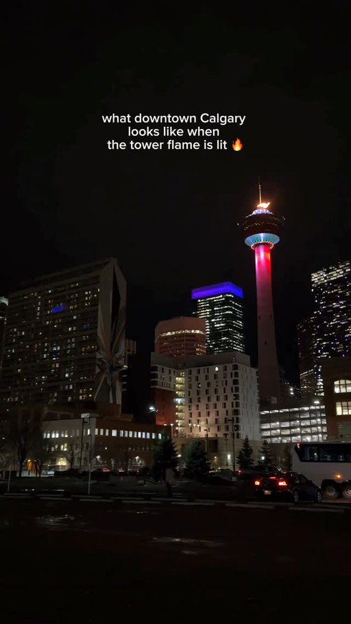 a rare aesthetic 🔥

The tower flame lit up tonight to celebrate the opening of the Winter Olympics! Pretty cool 😎 

Sarah 

p.s.  follow for more Calgary news (fun stuff only 😉)
