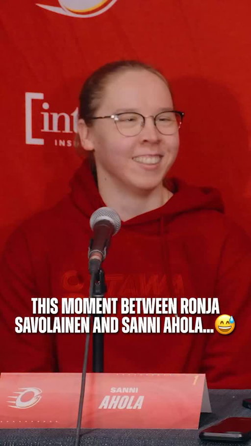 what advice did Ronja give Sanni ahead of her first game, you ask? 😅
 
Savolainen, Ahola and Team Finland take on Charge teammates Rory Guilday, Gwyneth Philips and Team USA this morning at 10:40am!