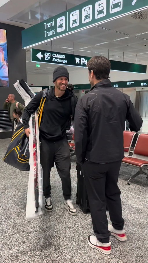 Roman Josi and JJ Moser landed in Milan! 😎🤙🏼

#SwissOlympicTeam #United4Excellence #MilanoCortina2026
#SIHF #Olympics #IIHF