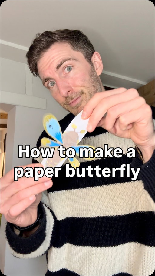 How to make a paper butterfly. Should we do craft videos? They’re kinda fun!
