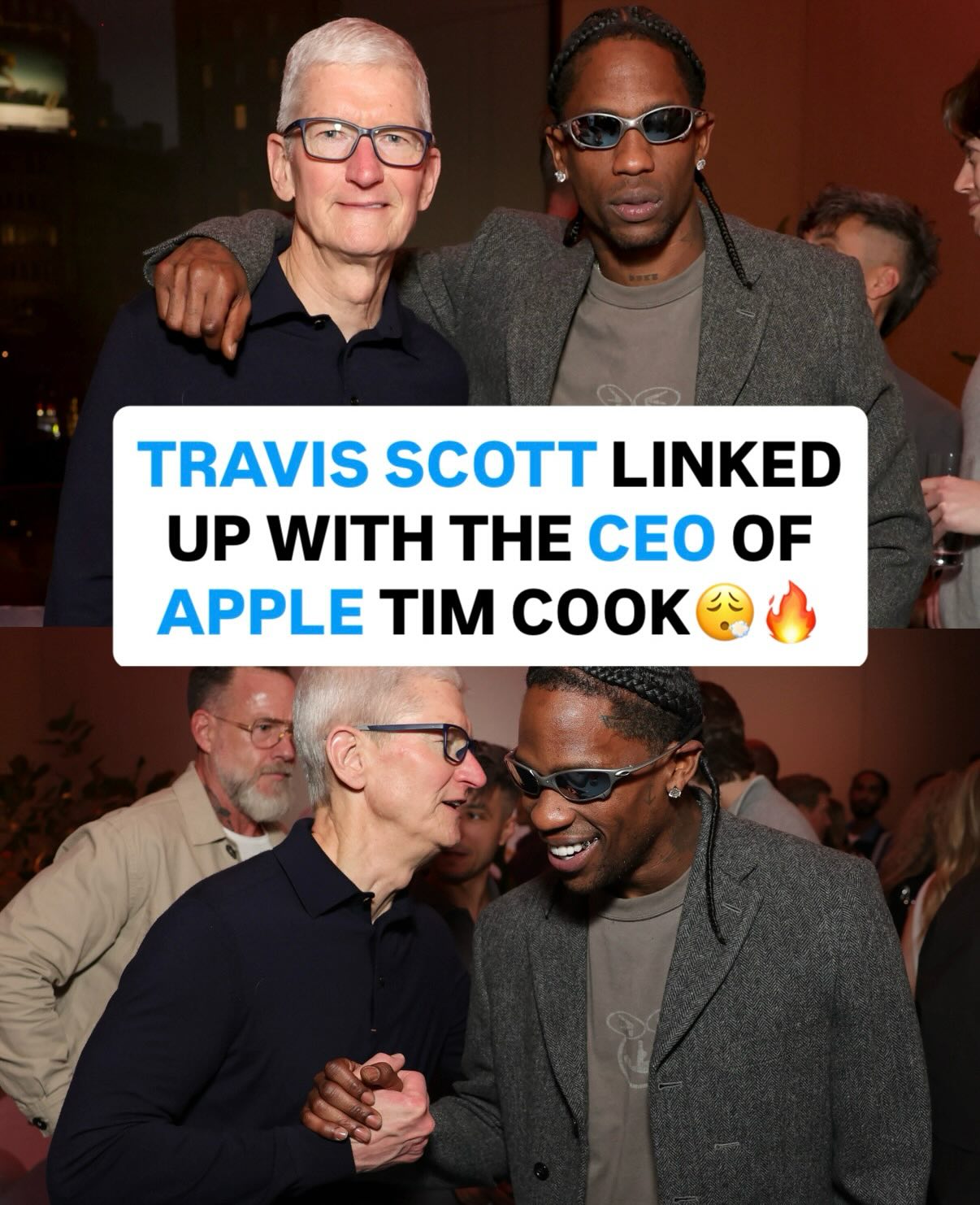 Travis Scott & Tim Cook linked up last night at the Apple Music Super Bowl LX Halftime Show Celebration👀

Do you think they have a collab on the way?