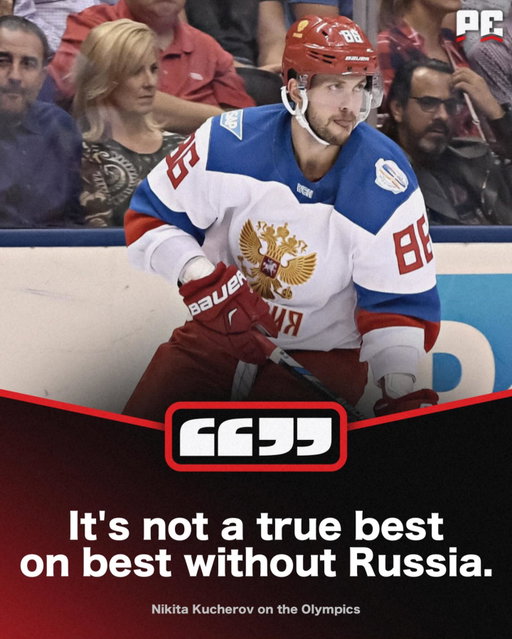Nikita Kucherov wants Russia in the Olympics..