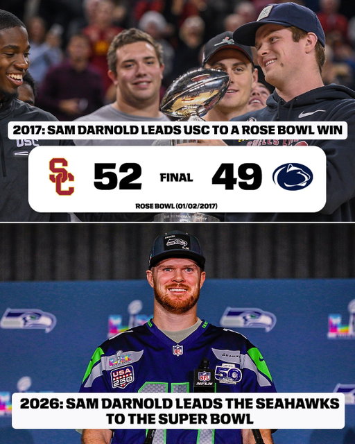 On Sunday, Sam Darnold will be the first-ever QB drafted out of USC to start in the Super Bowl. Will he duplicate his Rose Bowl masterpiece? 🤩