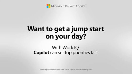 Prioritize your day with Microsoft 365 Copilot. With data, memory, and inference provided by Work IQ, Copilot can prepare a daily brief with top priorities by business impact, status, blockers, and links to what matters next.