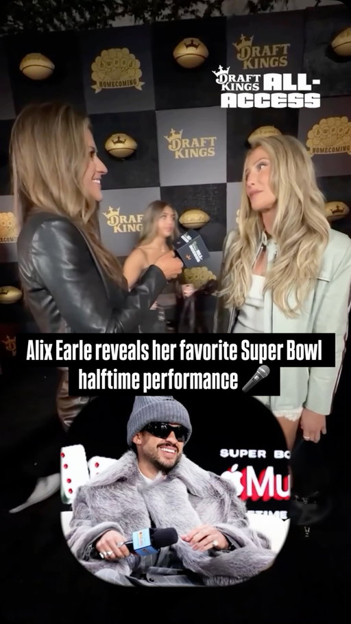 Favorite Super Bowl halftime show ever? @alixearle says Rihanna takes the crown 🫴👑