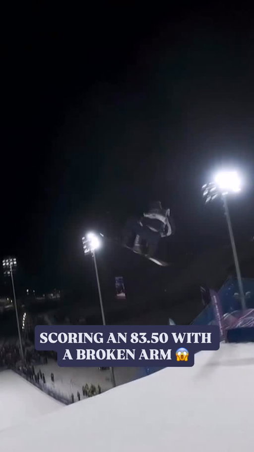 17-year-old Ollie Martin put on a SHOW despite having a broken arm. 💪 #WinterOlympics