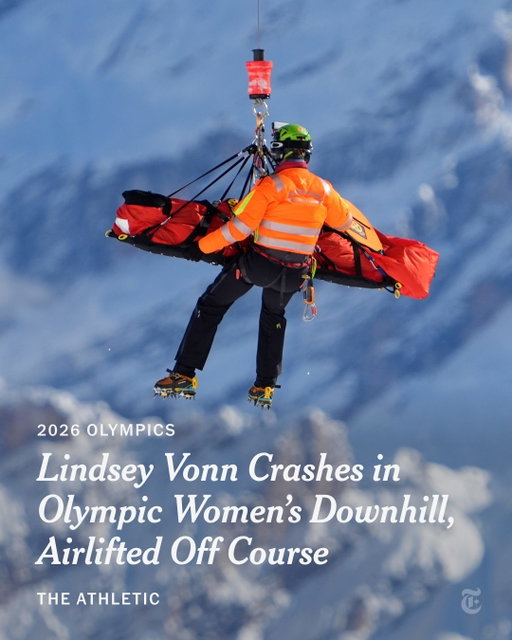 Lindsey Vonn’s dream of reclaiming the women’s downhill gold medal on Sunday ended in disappointment, as the American Alpine skiing legend crashed on the Olympia delle Tofane slope at the Winter Olympics.

Vonn, who had ruptured her ACL nine days ago, went off a jump and clipped a gate in midair, sending her sideways as she landed hard in the snow. She received extended treatment after the crash and was flown away by helicopter. The race was paused for about 20 minutes.

It’s unclear if Vonn suffered further damage to her knee. She was originally scheduled to race the downhill, team combined and super-G at these Olympics. The latter two are still to come.

U.S. teammate Breezy Johnson won the race — and her first Olympic medal — becoming the first American since Vonn in 2010 to win Olympic gold in the downhill. 

Read more, and find the latest Olympics updates from @theathletichq at the link in our bio. Photo by Jacquelyn Martin/@apnews