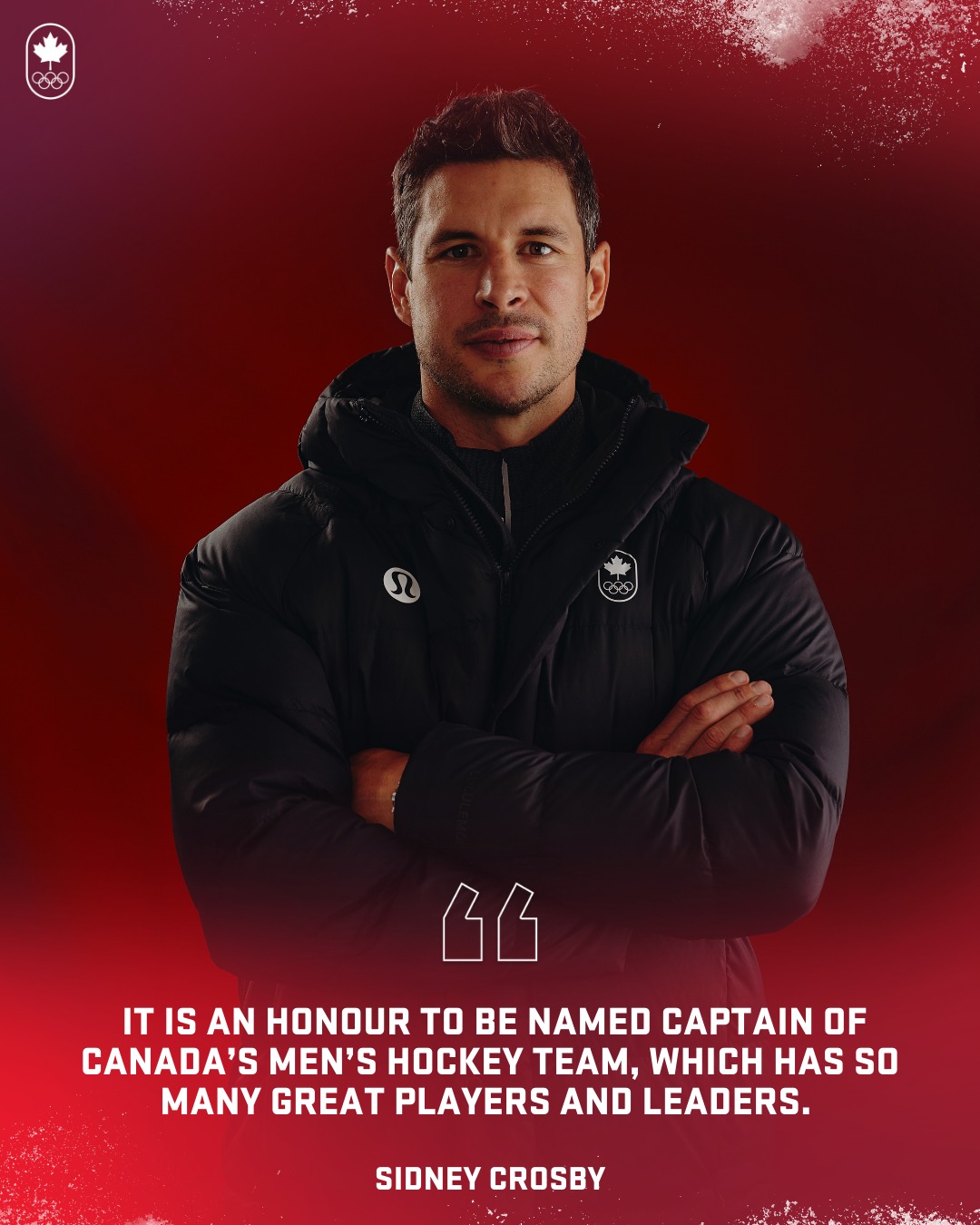 Sidney Crosby has been named captain of Canada’s men’s hockey team for the Milano Cortina 2026 Olympic Winter Games. 🇨🇦⁣
⁣
Joined by alternate captains Connor McDavid and Cale Makar, this group is proud to wear the Maple Leaf and compete together on the Olympic stage. 🍁🏒⁣
⁣
- ⁣
⁣
Sidney Crosby a été nommé capitaine de l’équipe masculine de hockey du Canada pour les Jeux olympiques d’hiver de Milano Cortina 2026. 🇨🇦⁣
⁣
Accompagné des assistants capitaines Connor McDavid et Cale Makar, ce groupe est fier de porter la feuille d’érable et de performer ensemble sur la scène olympique. 🍁🏒