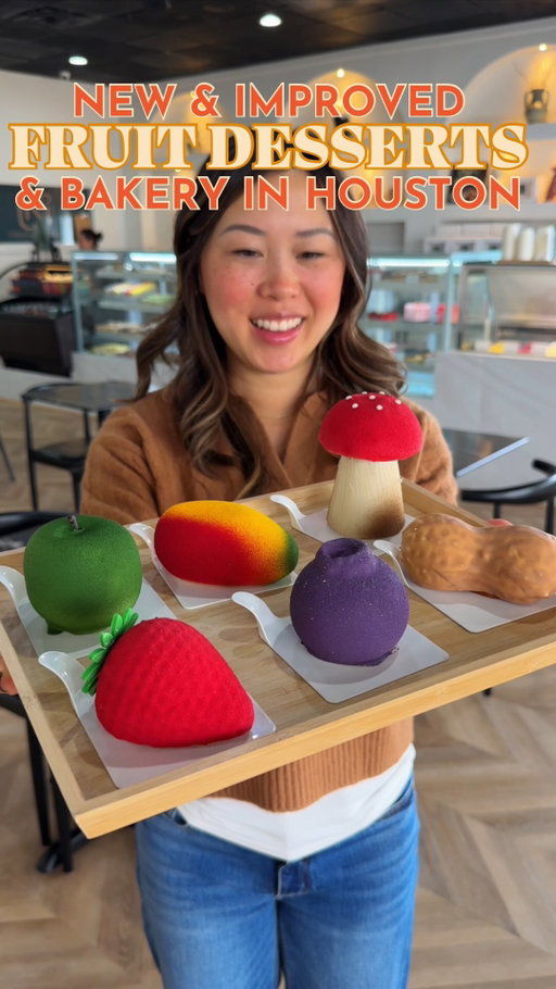 NEW & IMPROVED VIRAL FRUIT-SHAPED DESSERTS & BAKERY 🍓🍰 We popped back into @uni.patisserie.houstontx after hearing they recently renovated their entire shop, launched new fruit-shaped desserts, AND revamped some of their classic flavors with an extra-crunchy exterior. (Spoiler alert: they have the most satisfying ASMR crunch before your teeth sink into the soft mousse filling.) 

Some of our new favorites were the blueberry and peanut mousse desserts. And good news for fellow banana fans — it’s still here and now has that extra crunch we love! Plus, we love that they use fresh fruits for all of their fruit-shaped desserts.

Beyond the viral fruit-shaped desserts, @uni.patisserie.houstontx has tons of other halal desserts to choose from—cookies, cannolis, and other beautiful confections. Plus, for Valentine’s Day, you can pre-order a 6-inch heart cake or their massive red velvet cookies! 🍪💝

📌 SAVE THIS POST AND TAG SOMEONE YOU WANT TO TRY THESE DESSERTS WITH! 
——
📍: @uni.patisserie.houstontx (Westchase, 12350 Westheimer Rd) 

#houston #dessert #houstonfood #pastries #viral