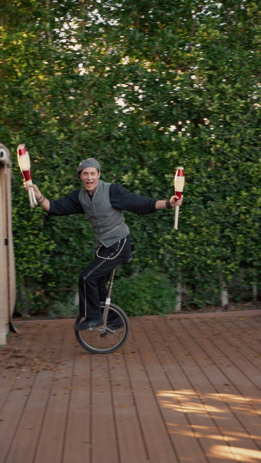 Unicycling alone? Nah. Unicycling and juggling? You’ve got our attention.