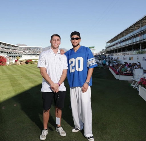 Book & Collin on the greens at @wmphoenixopen ⛳️