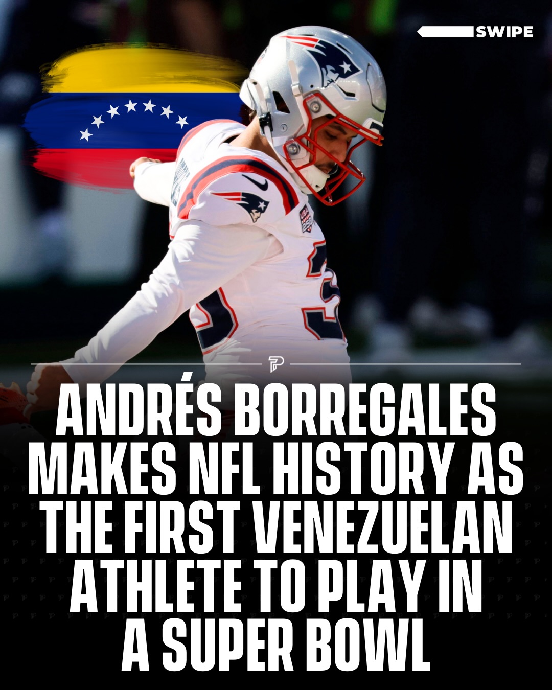 History is being made. 🇻🇪🏈 Andrés Borregales is the first Venezuelan athlete to play in a Super Bowl, carrying his roots from Caracas to the NFL’s biggest stage.

After moving to the United States as a young child and developing into a standout at the University of Miami, where he became one of the most prolific kickers in school history, Borregales was selected by the New England Patriots in the sixth round of the 2025 NFL Draft. As a rookie he became a trusted scorer, converting multiple clutch field goals, earning All‑Rookie honors, and helping power his team’s run to Super Bowl LX. 

This is a moment not just for him, but for Venezuelans and Latin athletes everywhere.

@nolimit.andy

#viral #pubity #superbowl #NFL