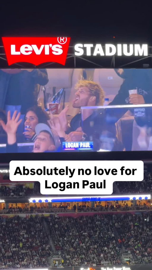 Logan Paul was booed by fans when he was shown on the jumbotron #SBLX