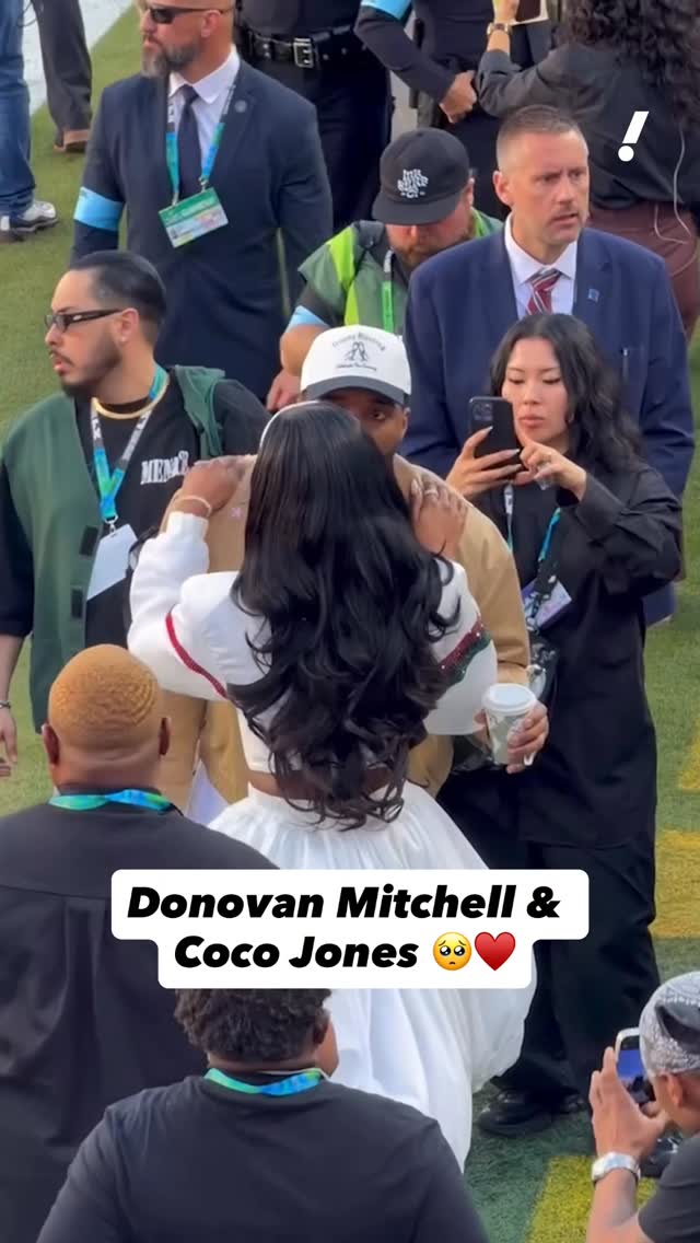 Donovan Mitchell showing fiancée Coco Jones some love after her Super Bowl performance 📸😘