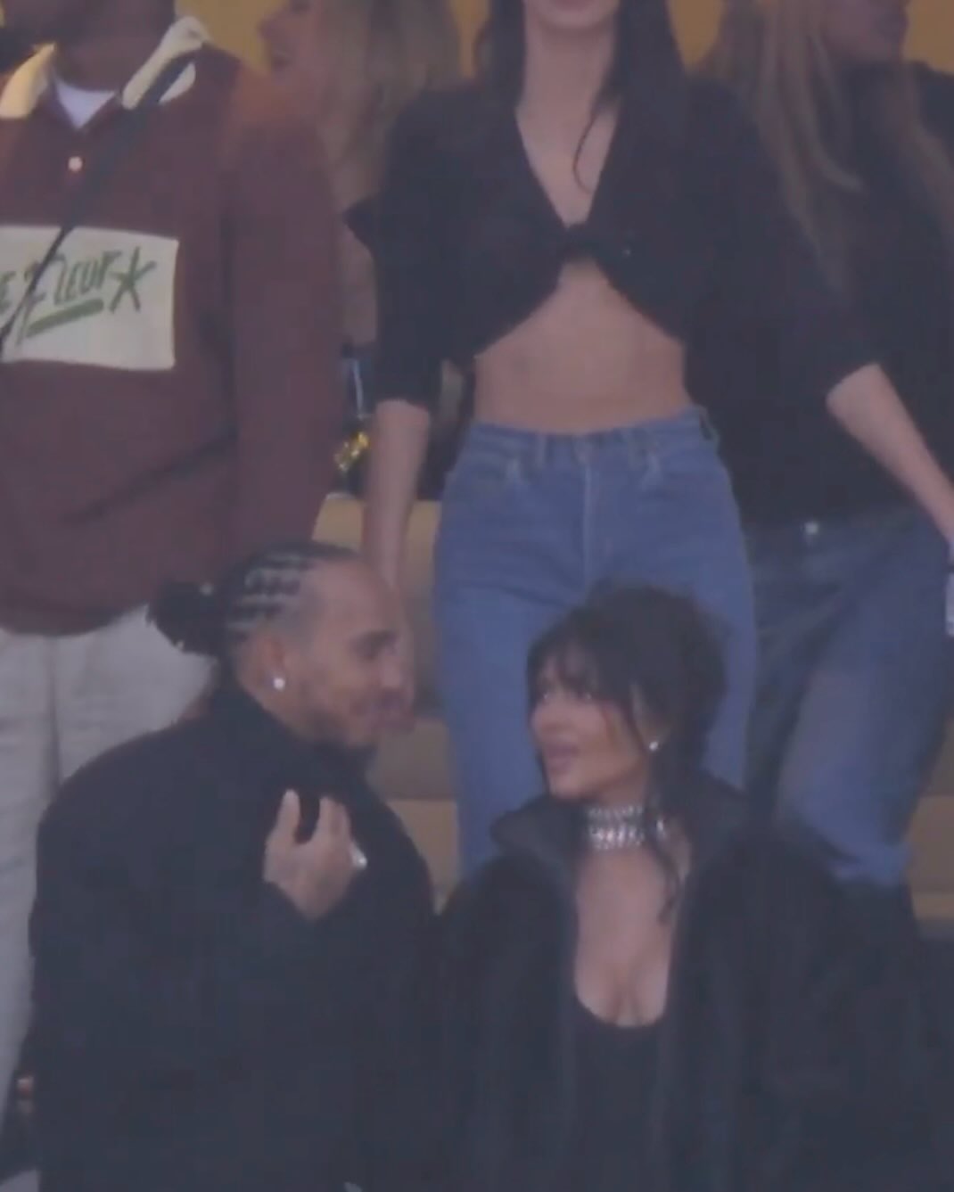 Kim Kardashian & Lewis Hamilton at the #SuperBowl together 🔥👀
