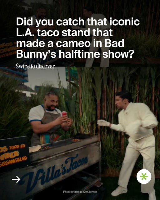 From Highland Park to Super Bowl with Bad Bunny 🌮🏈⁠
⁠
@villastacoslosangeles went from family recipes and blue corn tortillas to one of L.A.’s most viral taco spots—and the culture crossover feels extra real with Benito headlining halftime. ➡️ Save and share with a friend. ⁠
⁠
HOW ARE WE FEELING????⁠

👉🏾 Read all about Villa’s Tacos at the link in bio ✨
⁠
#culture #mysecretla