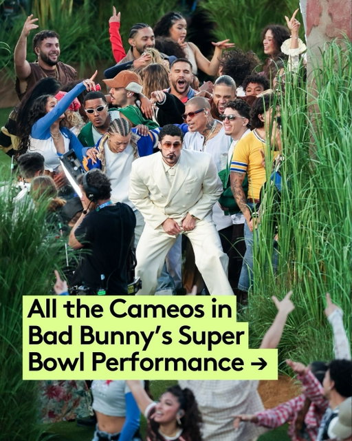 Did you spot them all? ➡️ Bad Bunny brought out superstars, influencers, boxers, and even Toñita during his #superbowl performance.