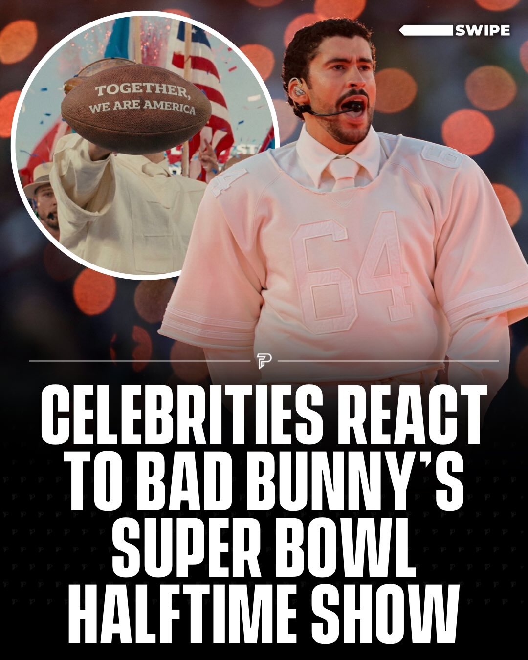 Celebrities have been sharing their favorite moments and reactions to Bad Bunny’s Super Bowl halftime show, and these are some of the standout quotes.

Football screenshot via Peacock

#Pubity #music #interesting #wholesome