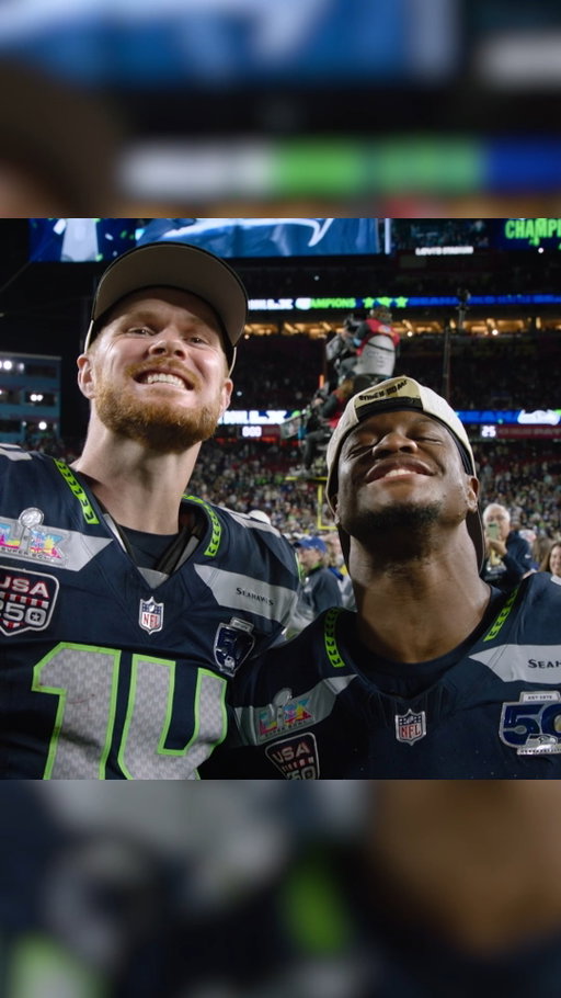 🏈The @seahawks just won the #SuperBowl! What are stars @kenneth_walker9 and Sam Darnold going to do next? You guessed it - celebrate at #DisneylandResort! #SBLX 🏈