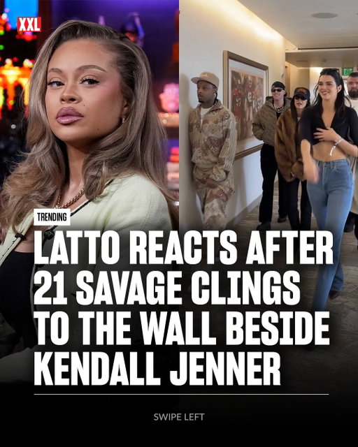 Latto appears to react to 21 Savage hugging the wall while walking beside Kendall Jenner at the Super Bowl by posting lyrics from Lil Jon & The East Side Boyz’s “Get Low.” 😂👀