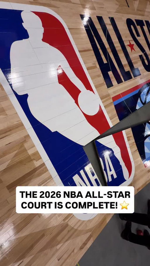 One big puzzle... The satisfying sights and sounds of the NBA All-Star court being put together at Intuit Dome! 👂🧩🏀