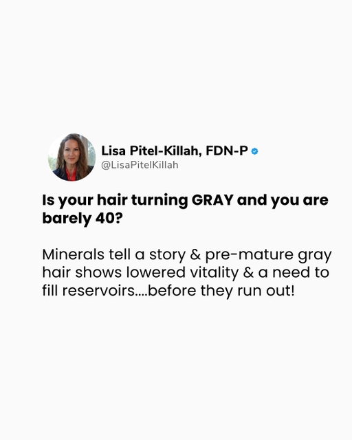 The body gives hints long before it breaks down.

Premature gray hair can be one of those hints — a sign that reserves may need support.

Minerals, energy, and stress are deeply connected.
When we listen early, we can respond gently instead of reactively.